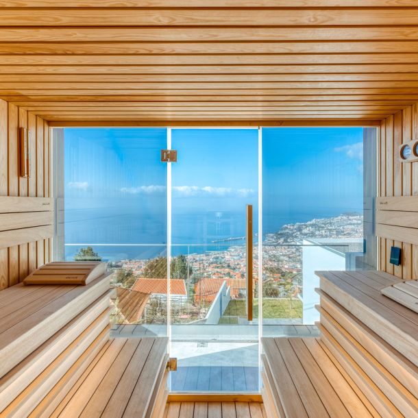 Blick aus der Sauna